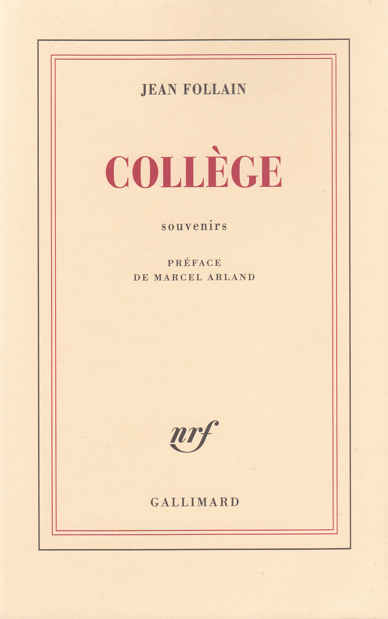 Collège, Souvenirs (9782070284757-front-cover)