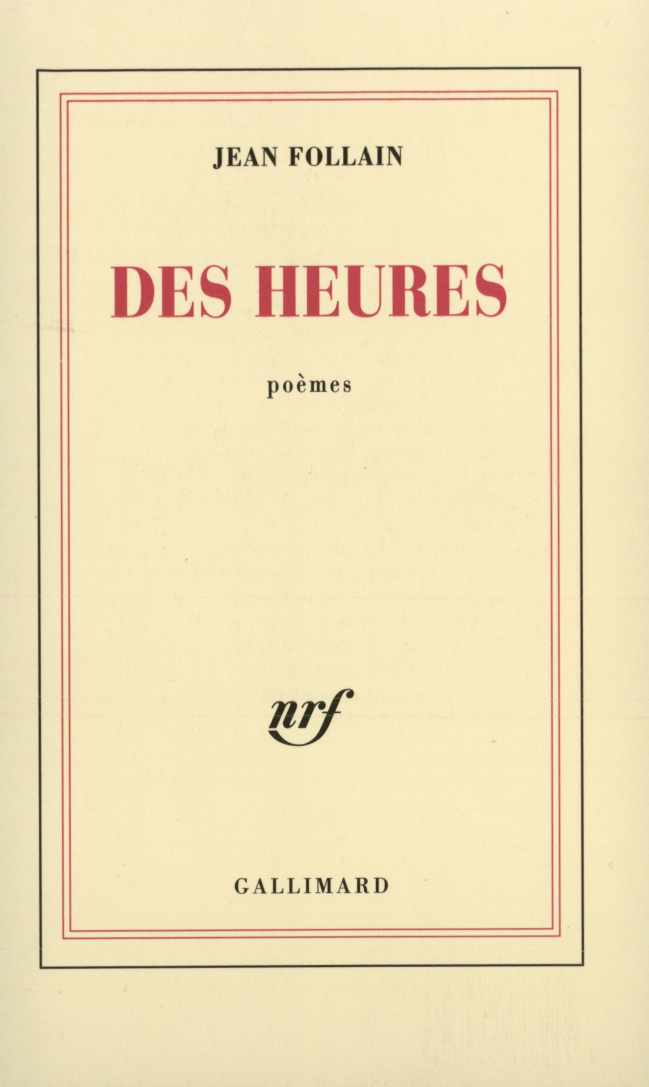 Des Heures (9782070224326-front-cover)