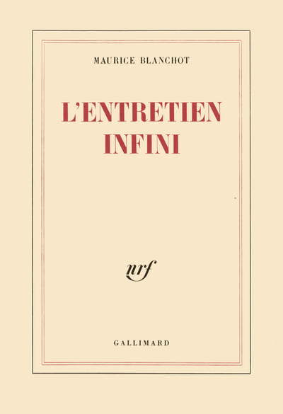 L'Entretien infini (9782070268269-front-cover)