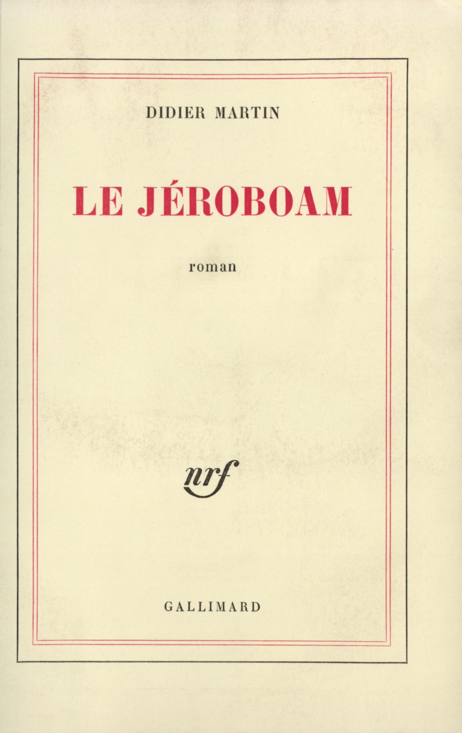 Le Jéroboam (9782070271924-front-cover)