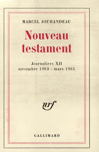 Nouveau testament, (Novembre 1962 - Mars 1963) (9782070279586-front-cover)