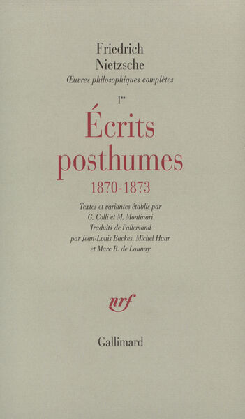Écrits posthumes, (1870-1873) (9782070293438-front-cover)