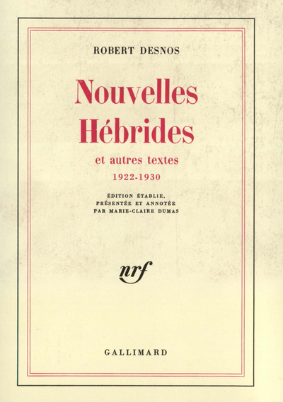 Nouvelles Hébrides et autres textes, (1922-1930) (9782070299225-front-cover)
