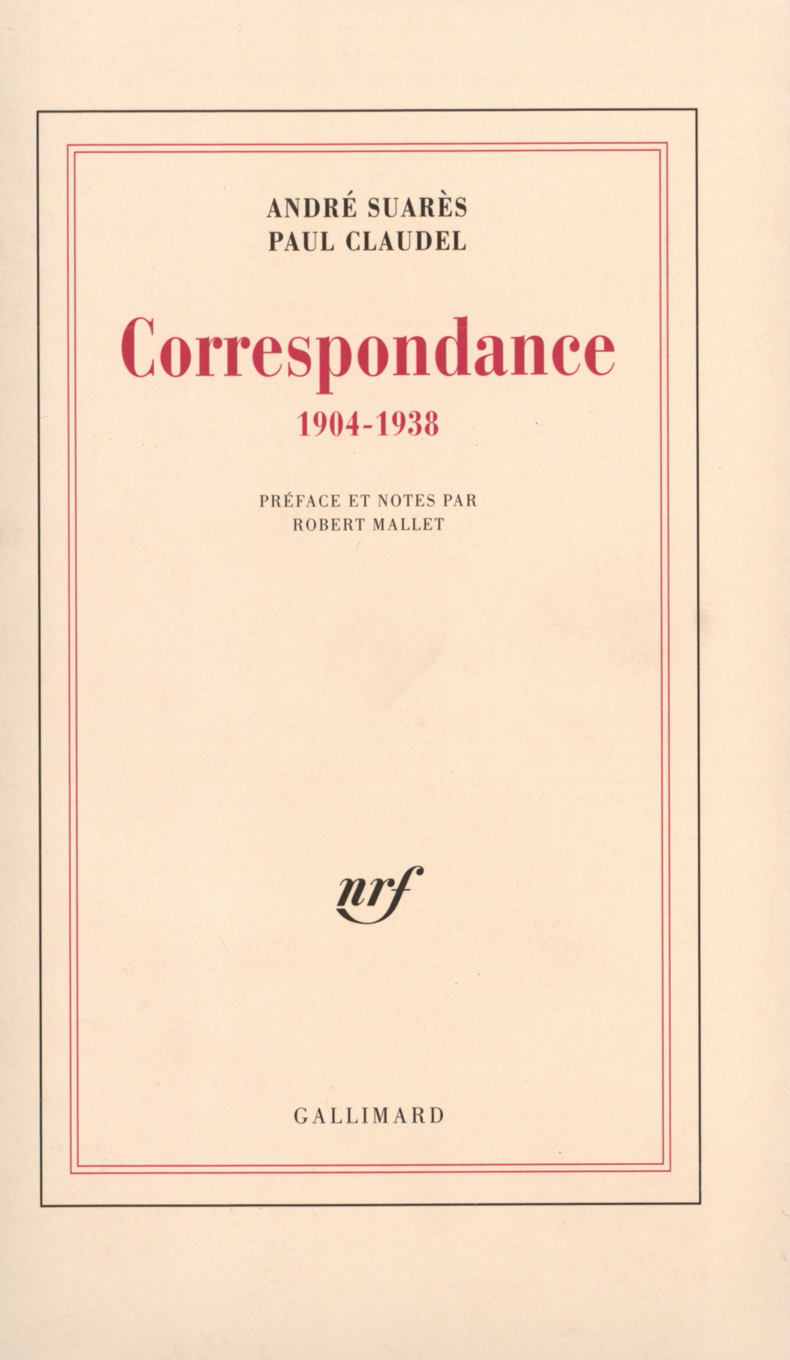 Correspondance, (1904-1938) (9782070215331-front-cover)