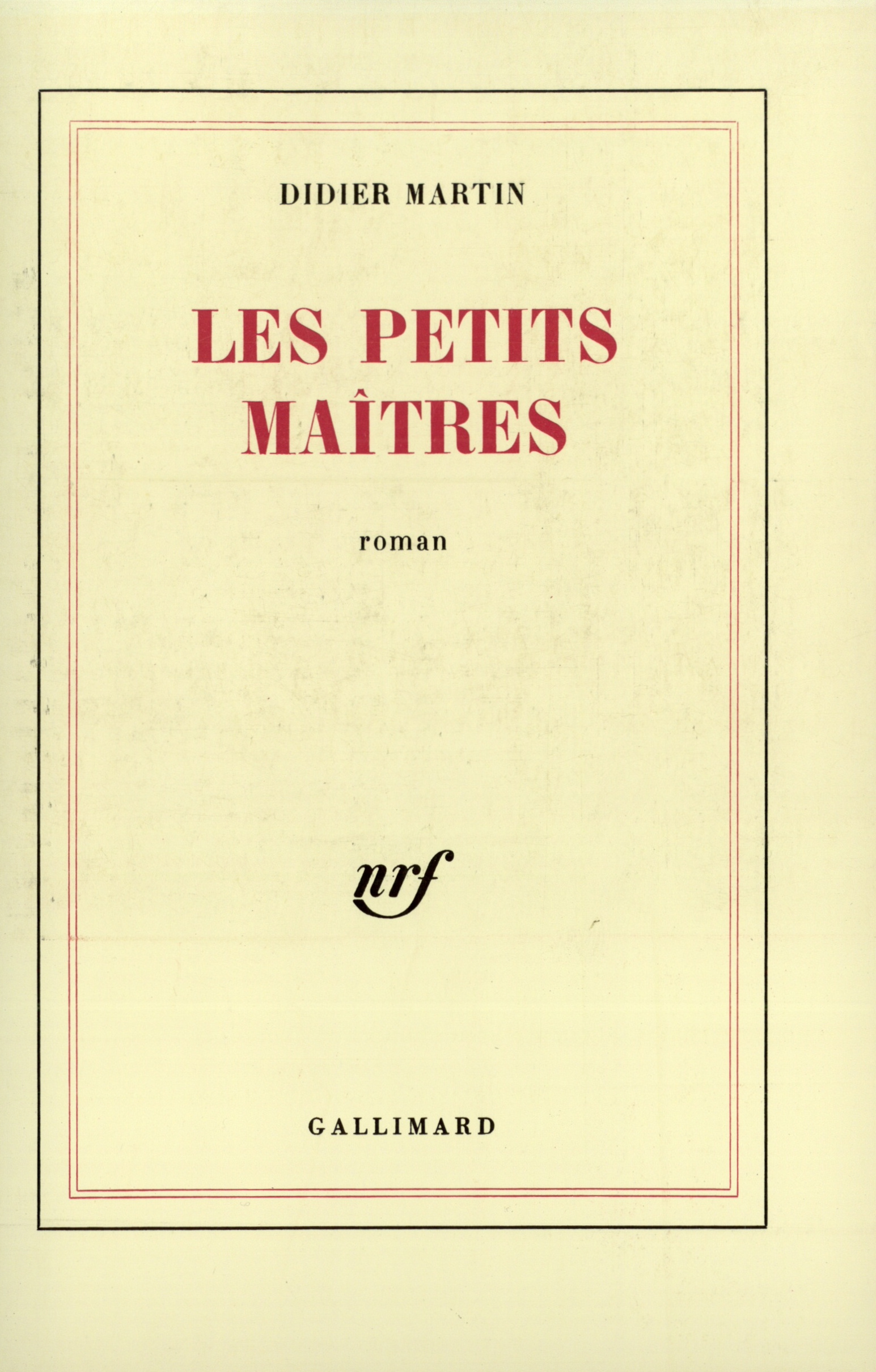 Les petits maîtres (9782070267361-front-cover)