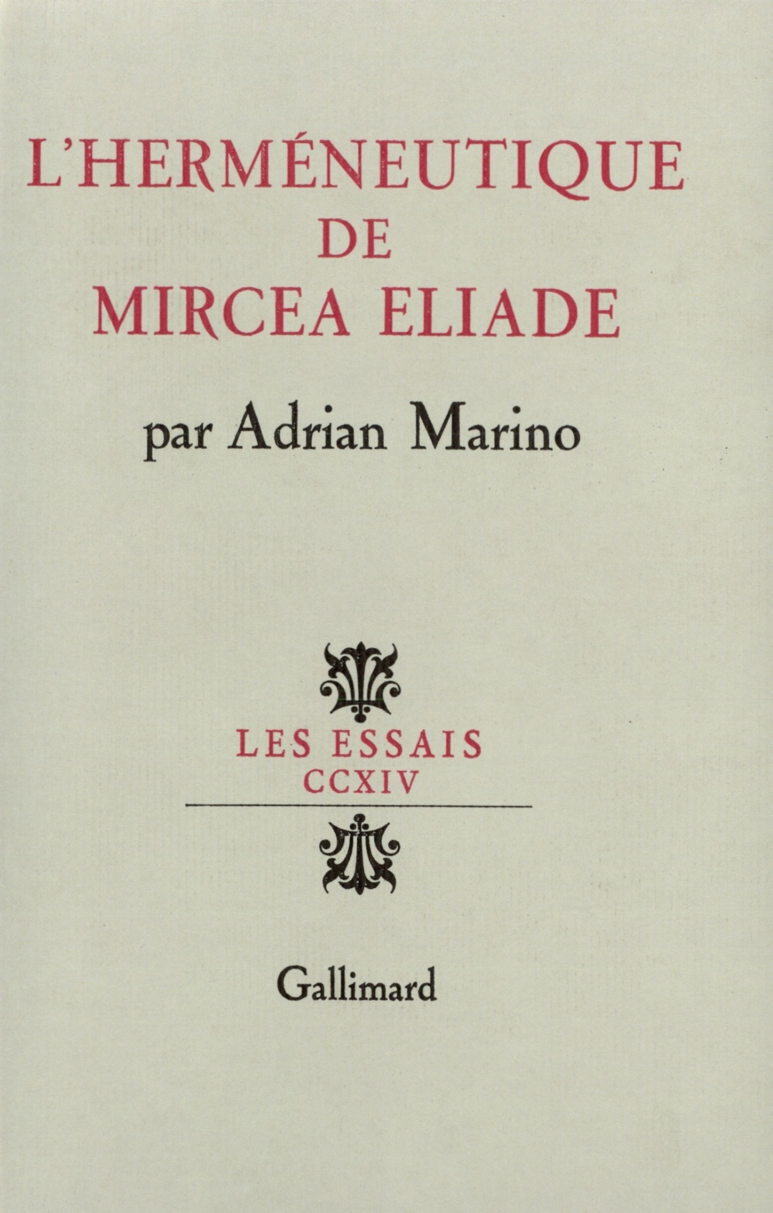 L'herméneutique de Mircea Eliade (9782070236480-front-cover)