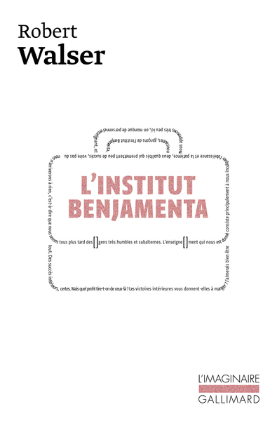 L'Institut Benjamenta, (Jakob von Gunten) (9782070243693-front-cover)