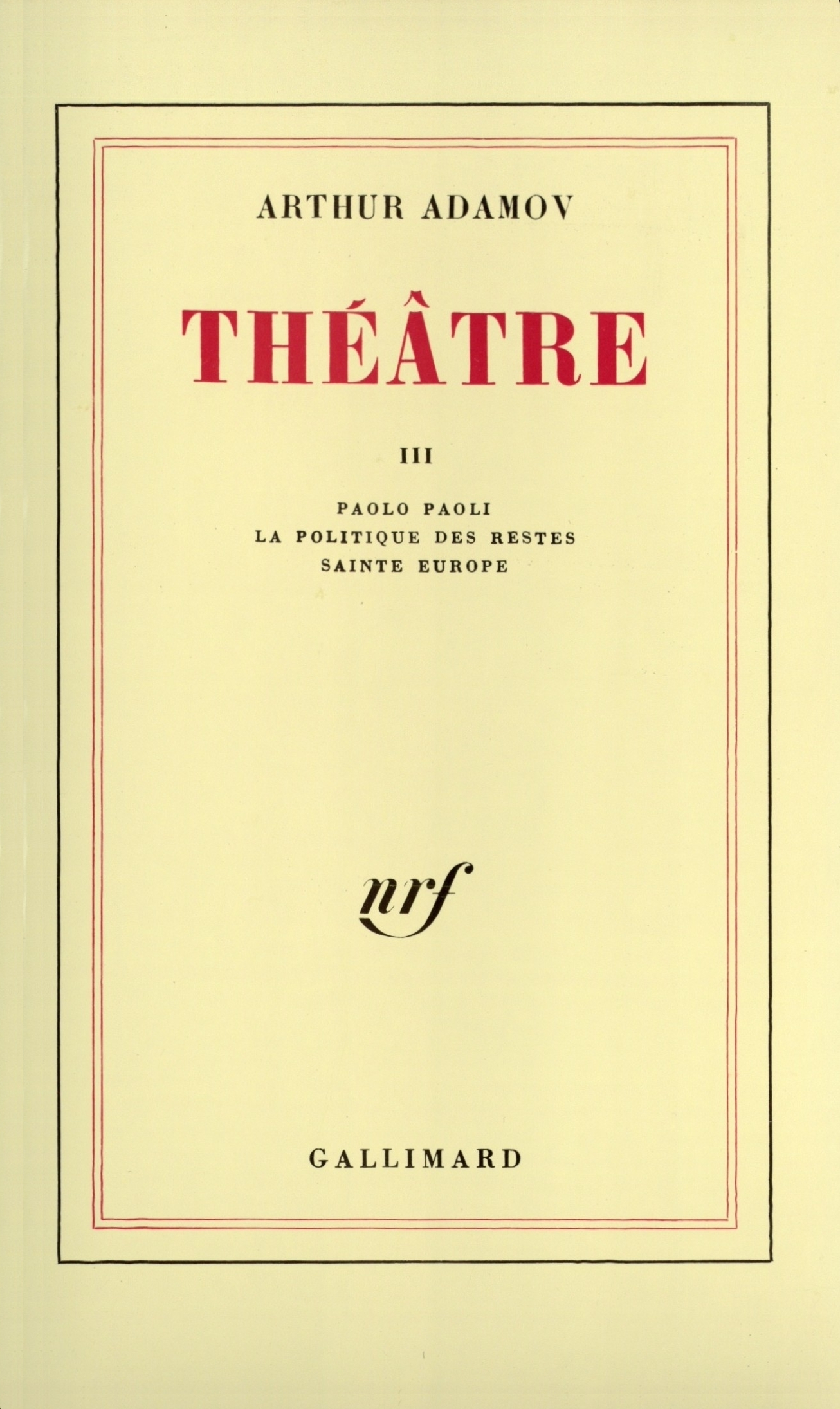 Théâtre (9782070200238-front-cover)