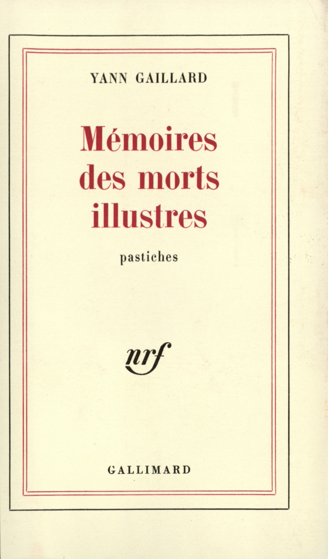Mémoires des morts illustres (9782070288137-front-cover)