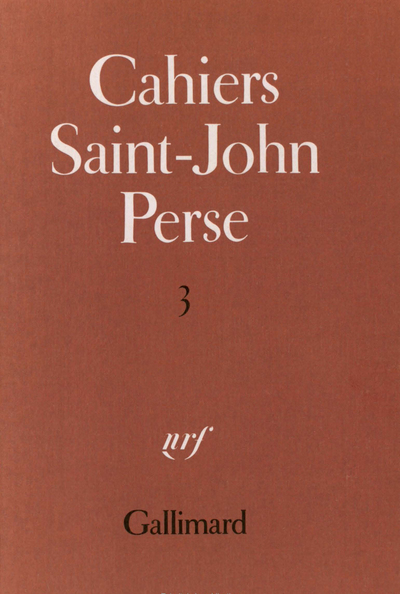 Cahiers Saint-John Perse (9782070207060-front-cover)