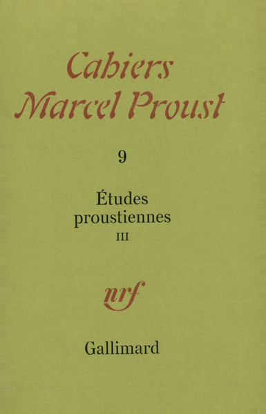 Études proustiennes (9782070287284-front-cover)