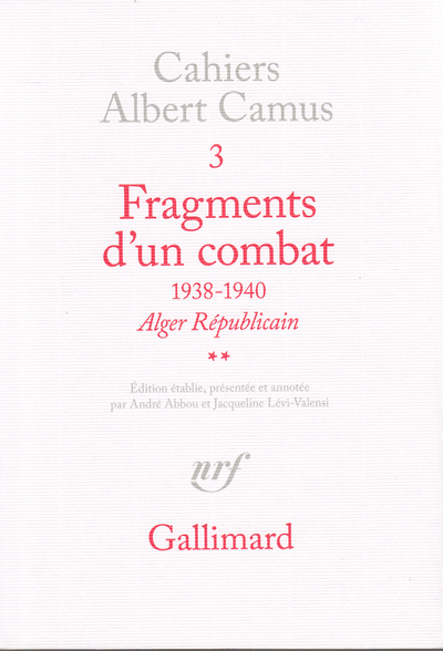 Fragments d'un combat 1938-1940, Alger Républicain. Le Soir Républicain (9782070299492-front-cover)