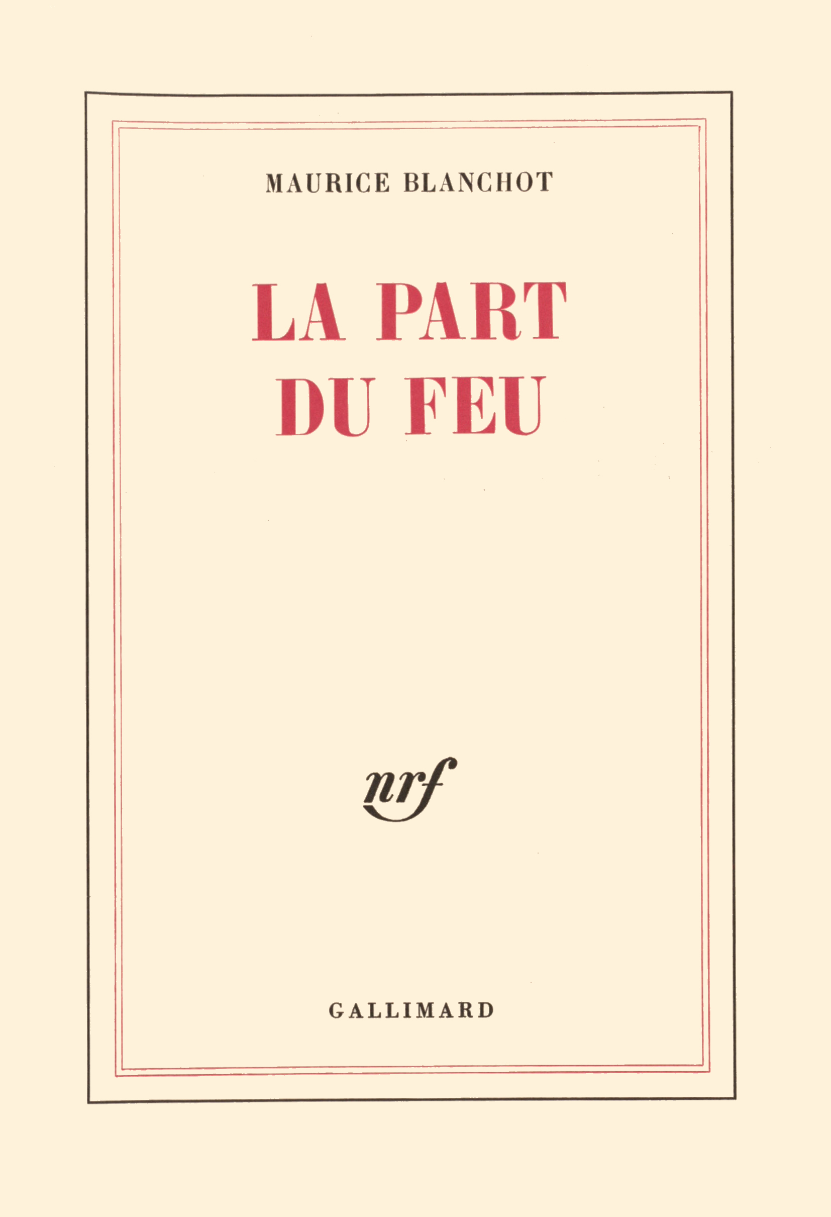 La Part du feu (9782070207343-front-cover)