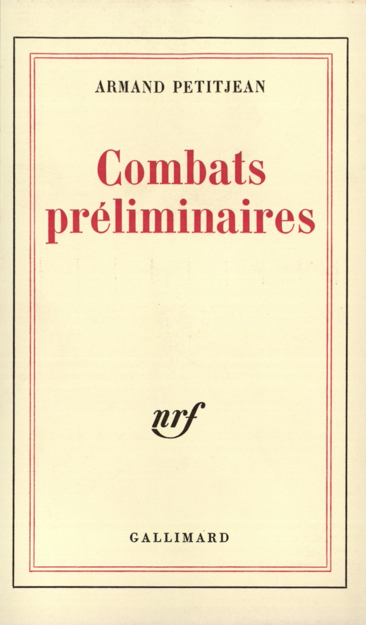 Combats préliminaires (9782070250615-front-cover)