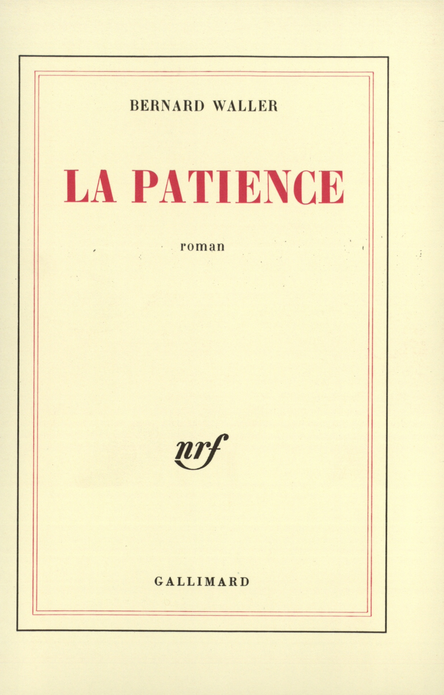 La patience (9782070223886-front-cover)