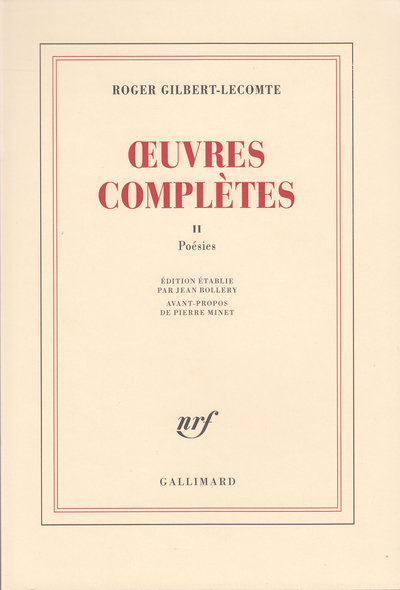 Œuvres complètes, Poésies (9782070296262-front-cover)
