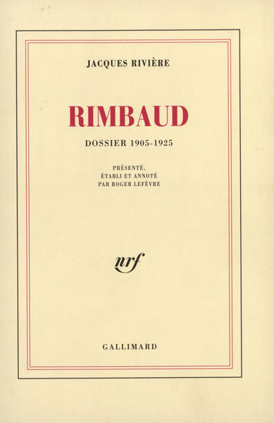 Rimbaud, Dossier 1905-1925 (9782070296347-front-cover)