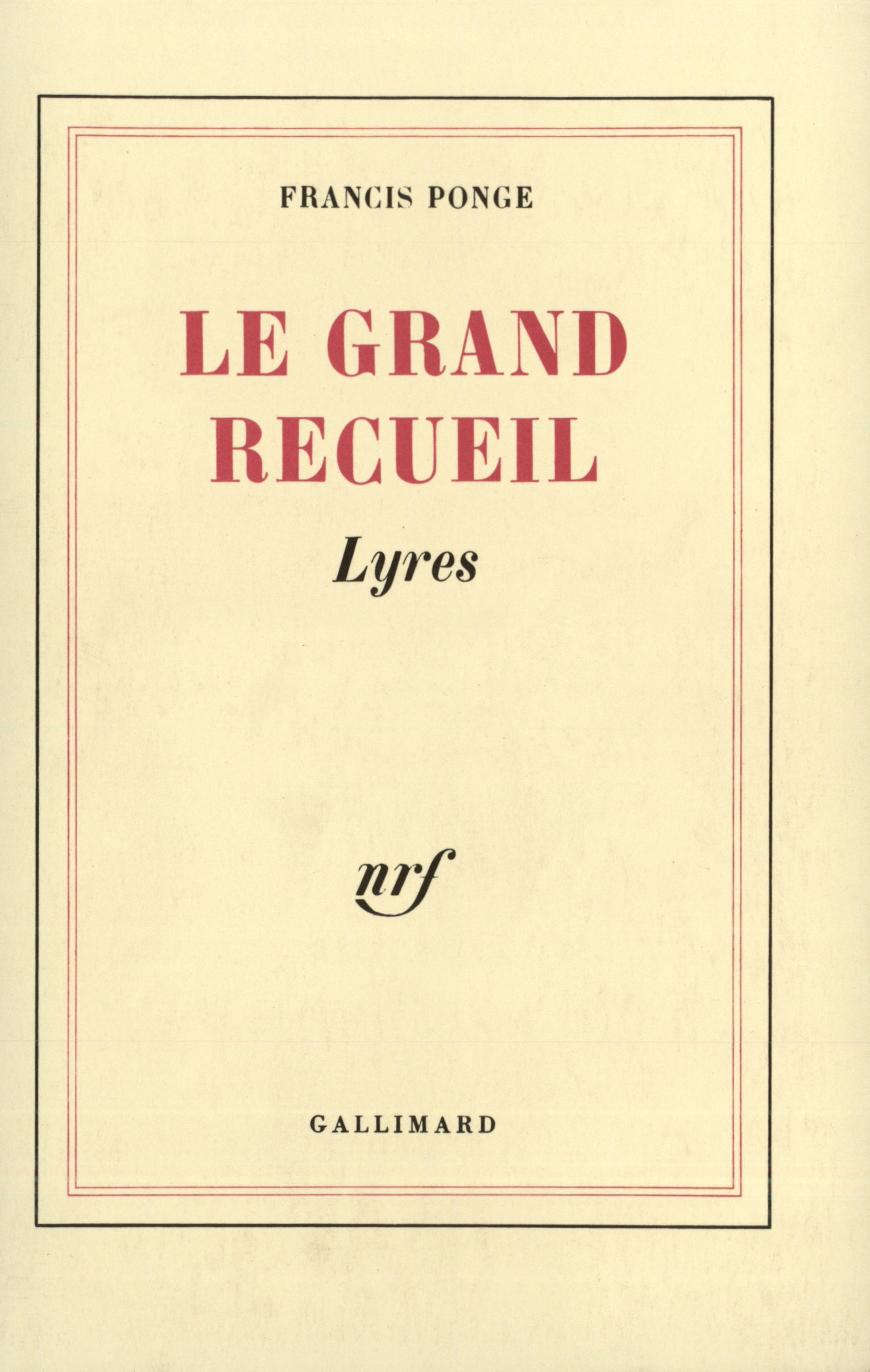Le Grand recueil (9782070251636-front-cover)