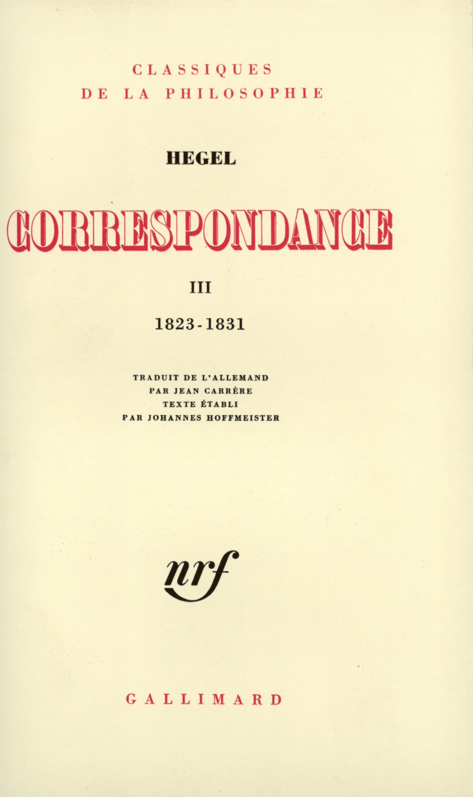 Correspondance, 1823-1831 (9782070270705-front-cover)