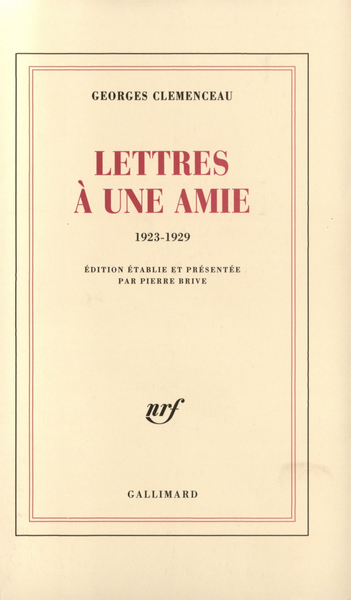 Lettres à une amie, (1923-1929) (9782070269143-front-cover)