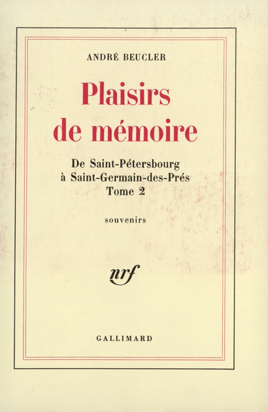 Plaisirs de mémoire (9782070236381-front-cover)