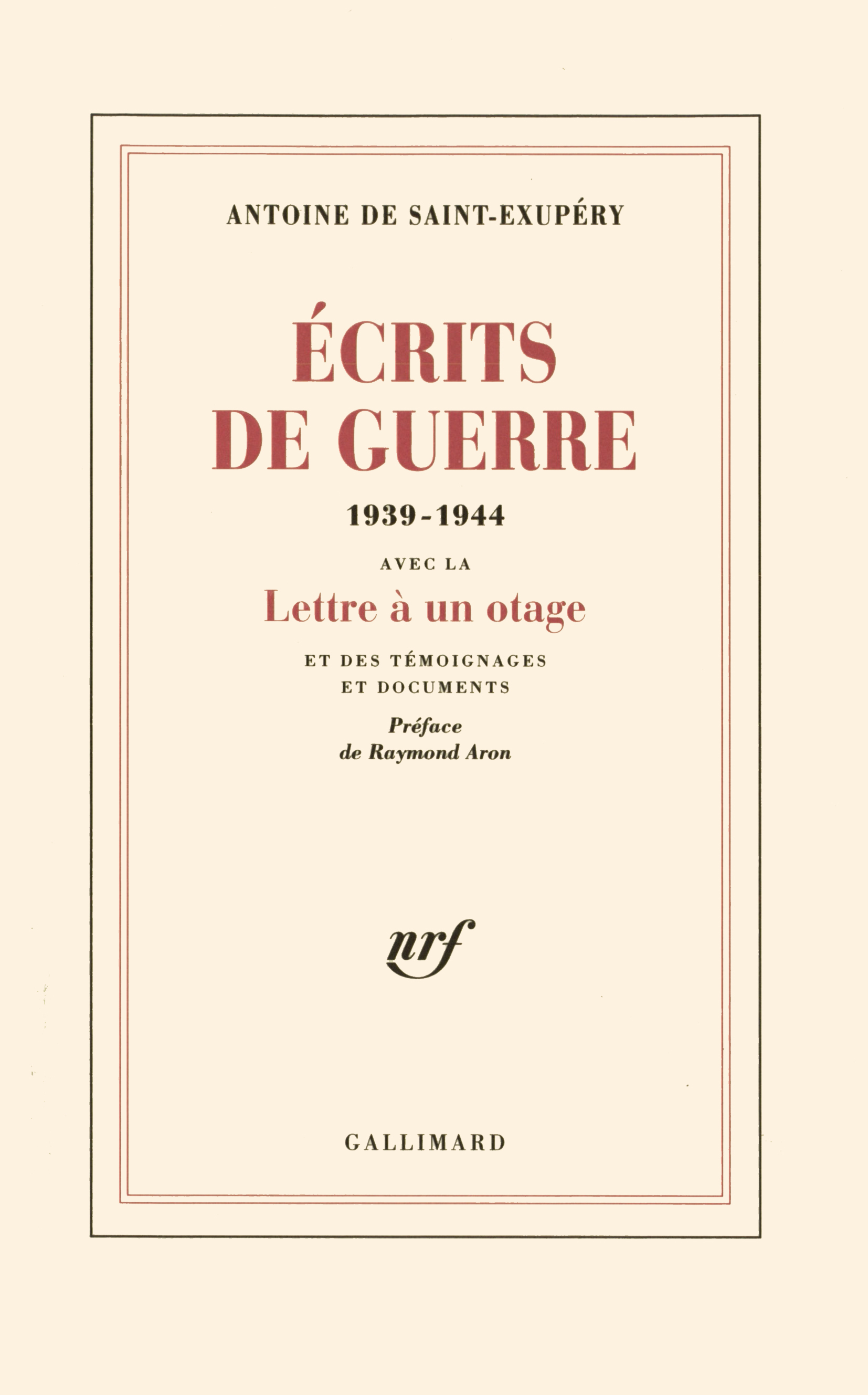 Écrits de guerre, (1939-1944) (9782070258932-front-cover)