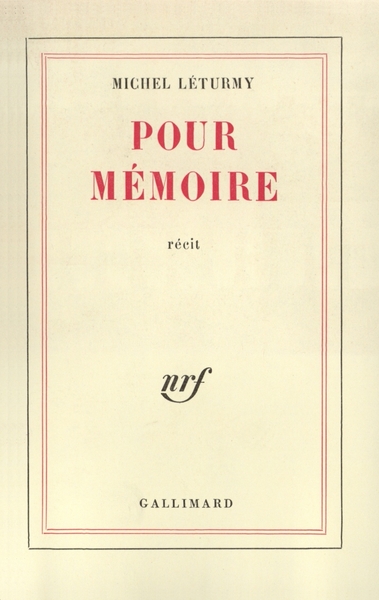 Pour mémoire (9782070239238-front-cover)
