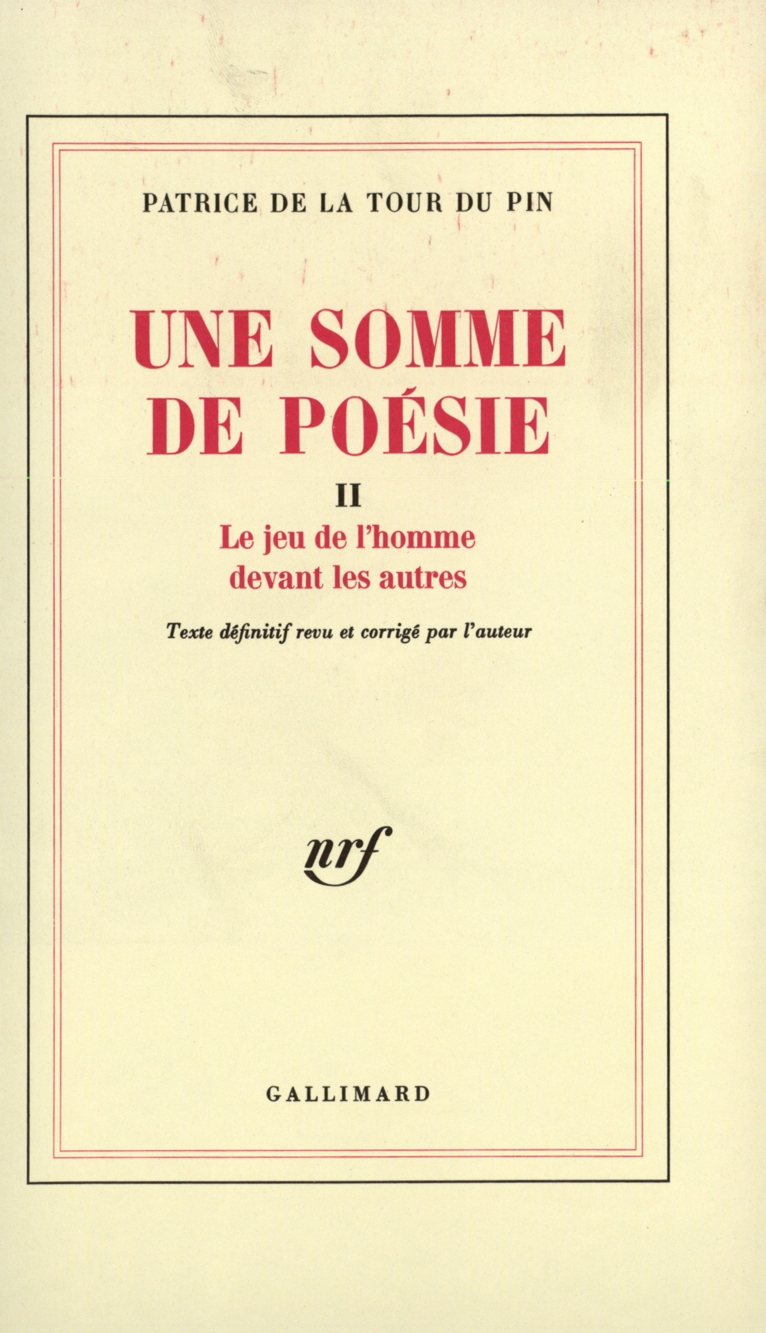 Une Somme de poésie (9782070223206-front-cover)