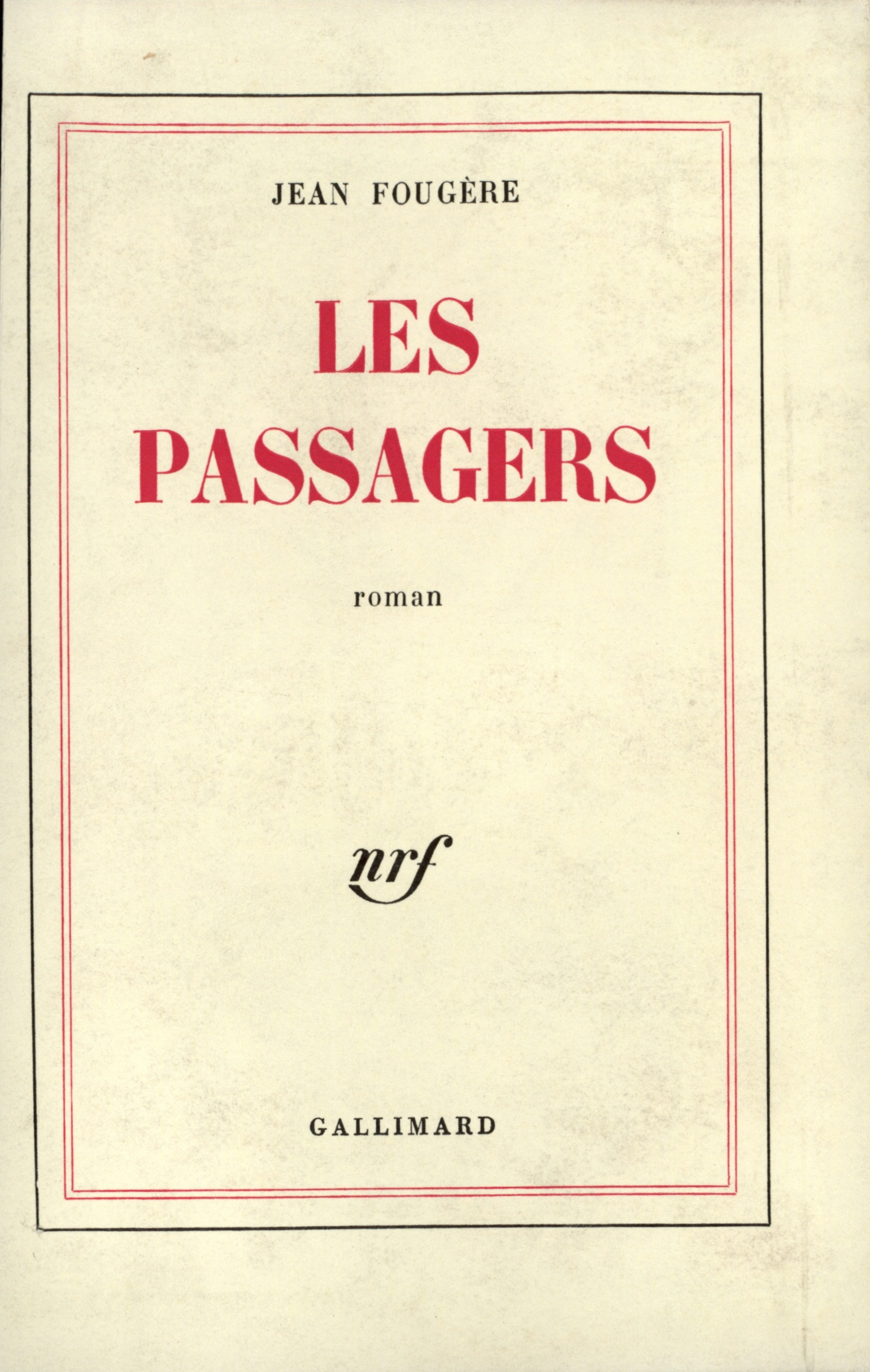 Les Passagers (9782070292486-front-cover)