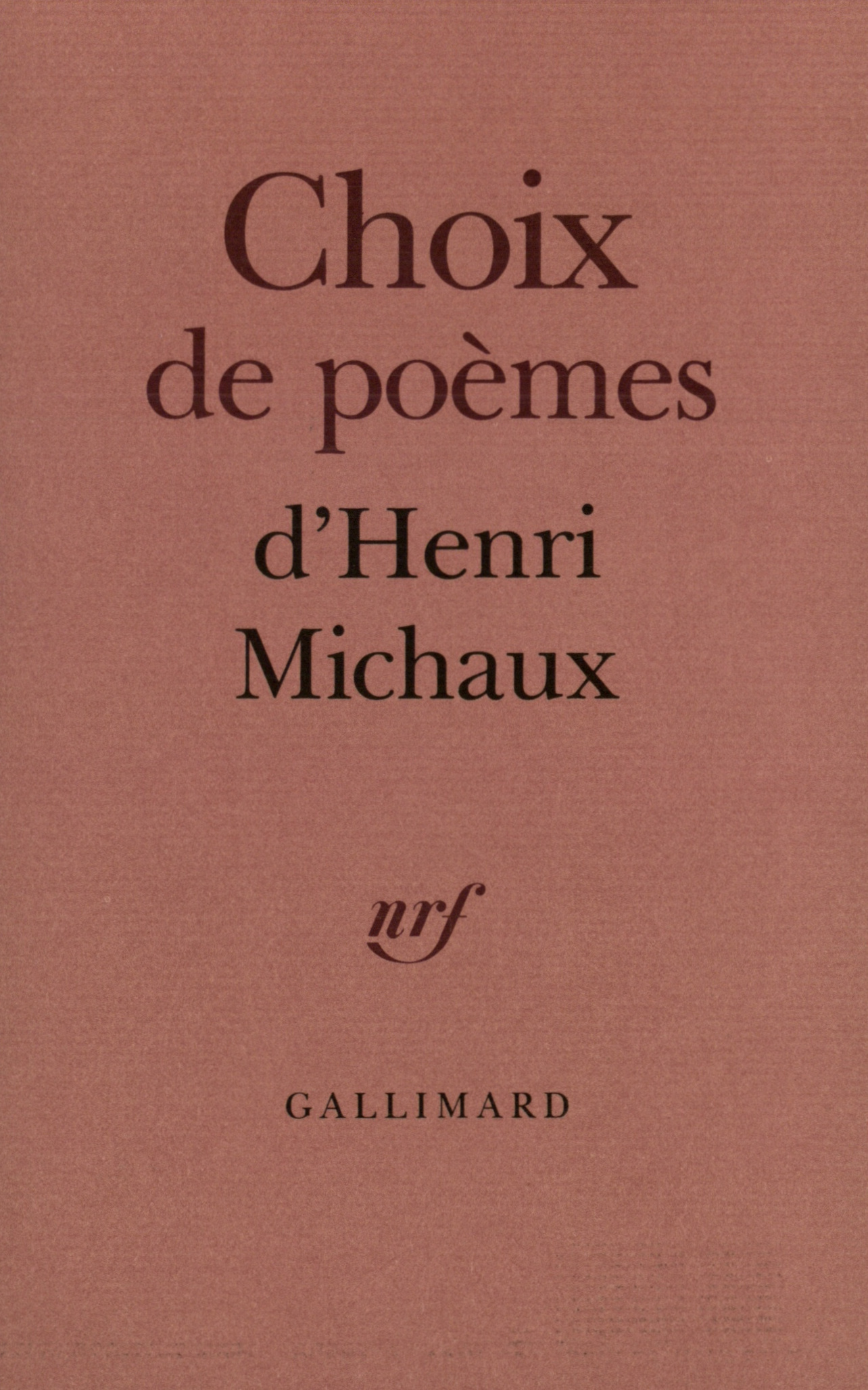 Choix de poèmes (9782070295586-front-cover)