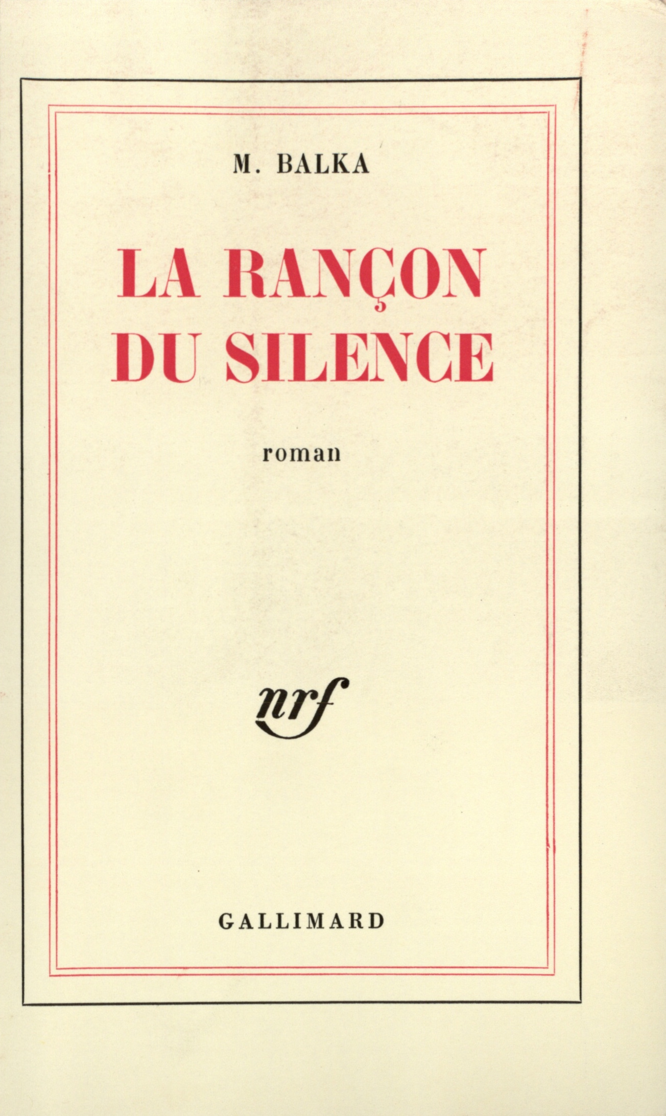 La Rançon du silence (9782070267897-front-cover)