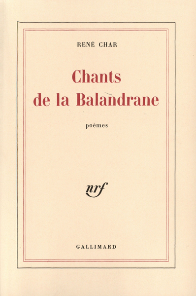 Chants de la Balandrane, (1975-1977) (9782070298303-front-cover)