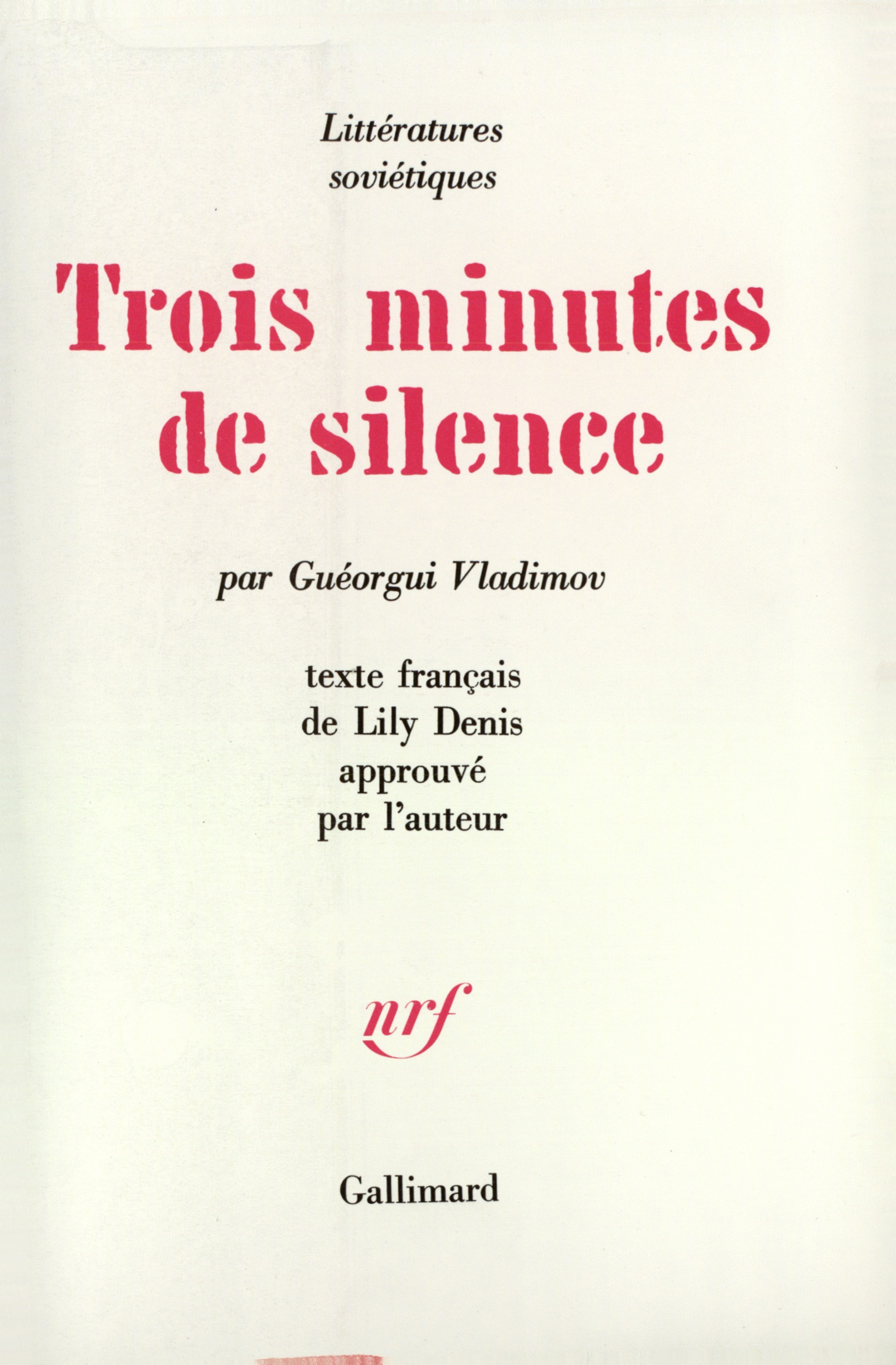 Trois minutes de silence (9782070299706-front-cover)