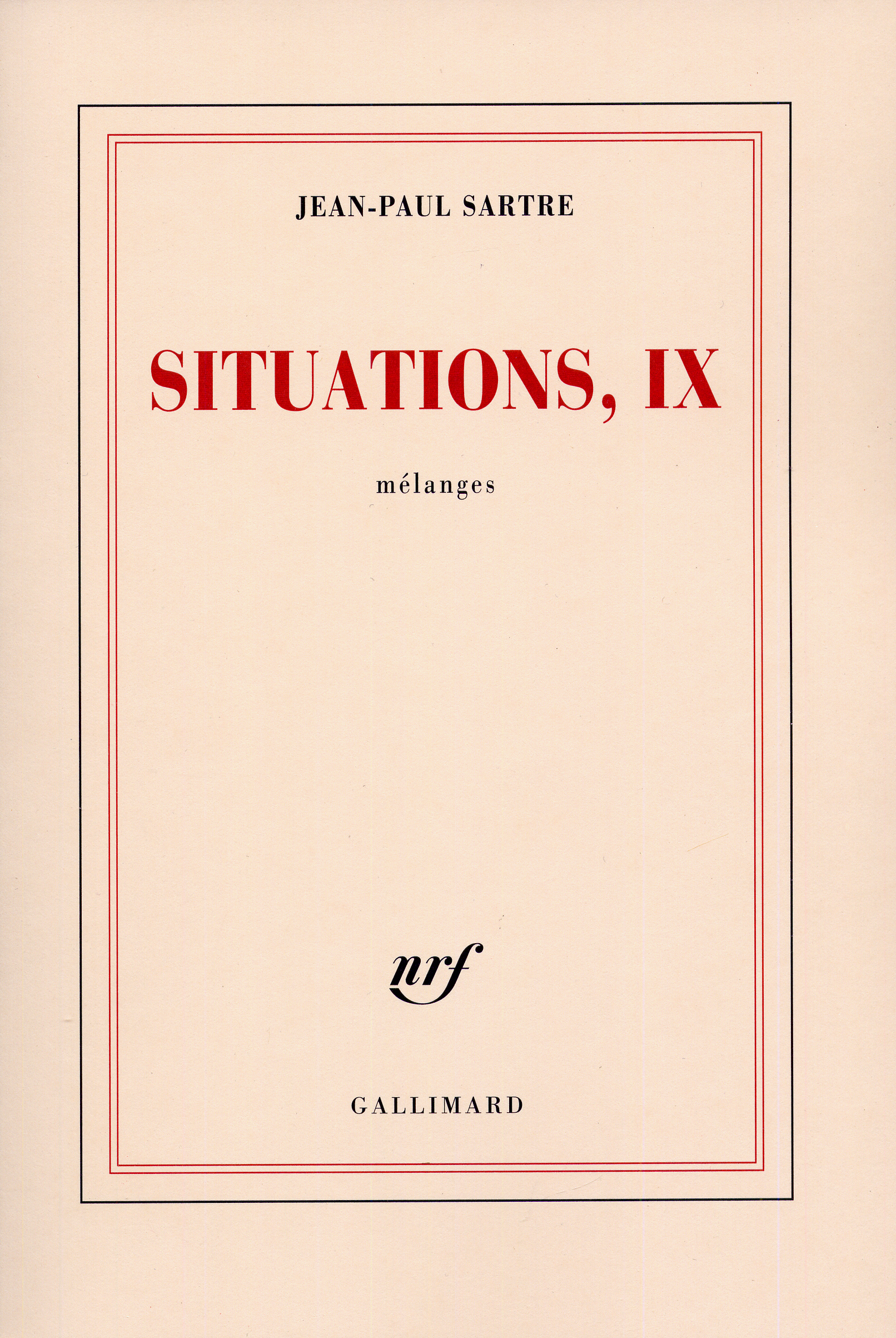 Situations, Mélanges (9782070280889-front-cover)