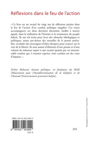 Réflexions dans le feu de l'action, Histoire de la renaissance du peuple kabyle (9791030203929-back-cover)