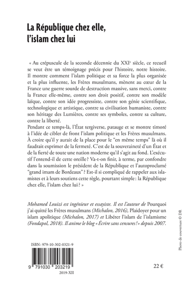 La République chez elle, l'islam chez lui (9791030203219-back-cover)