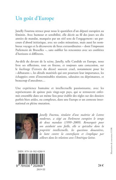 Un goût d'Europe, Journal d'une députée européenne (9791030202809-back-cover)