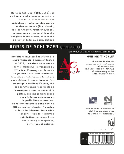 Boris de Schloezer (1881-1969), Un parcours dans l'émigration russe (9791041300839-back-cover)