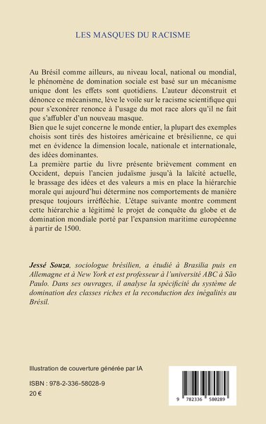 Les masques du racisme, Du racisme biologique au racisme culturel (9782336580289-back-cover)