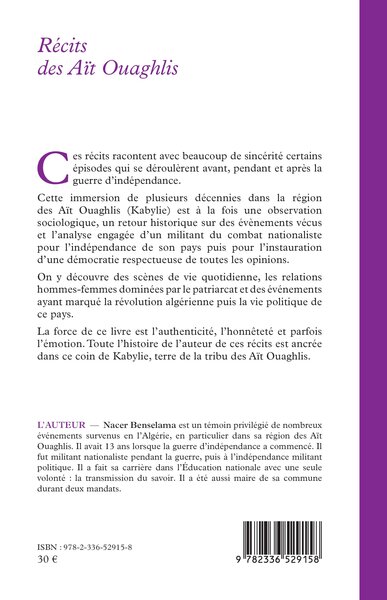 Récits des Aït Ouaghlis, Kabylie (1919-1999) (9782336529158-back-cover)