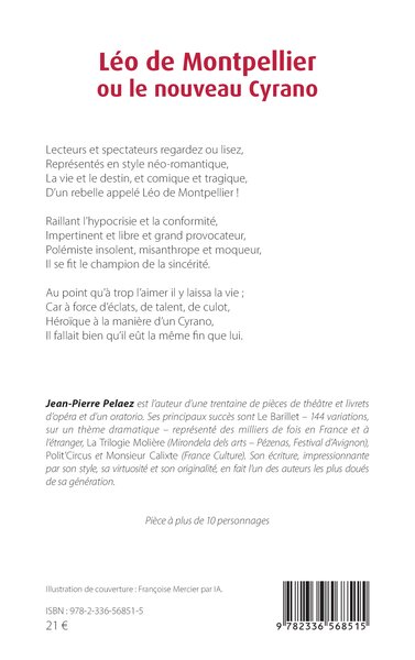 Léo de Montpellier ou le nouveau Cyrano (9782336568515-back-cover)