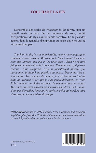 Touchant la fin (9782336599700-back-cover)