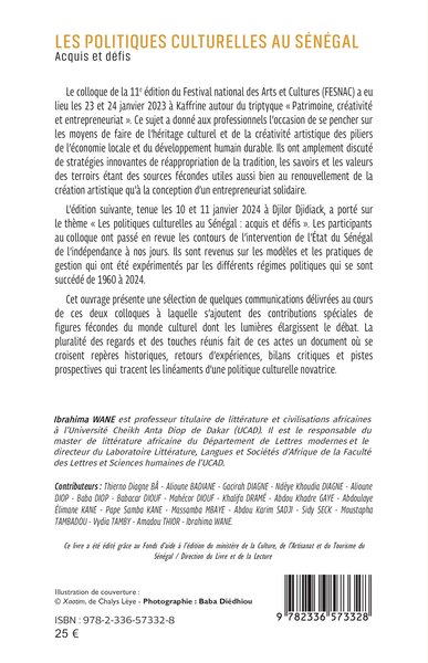 Les politiques culturelles au Sénégal, Acquis et défis (9782336573328-back-cover)