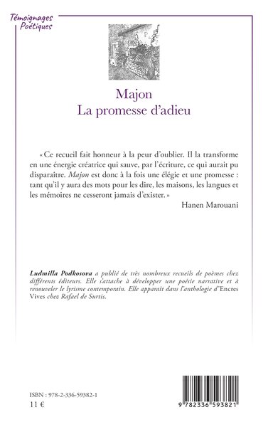 Majon, La promesse d’adieu (9782336593821-back-cover)