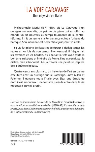 La voie Caravage, Une odyssée en Italie (9782336580852-back-cover)