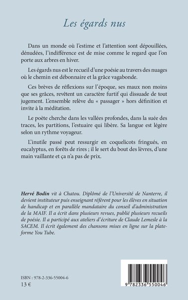 Les égards nus (9782336550046-back-cover)