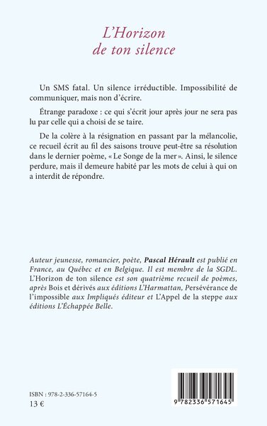 L’Horizon de ton silence (9782336571645-back-cover)