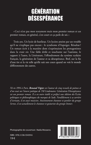 Génération Désespérance (9782336554396-back-cover)