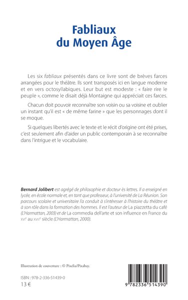 Fabliaux du Moyen Âge, Librement adaptés au théâtre (9782336514390-back-cover)