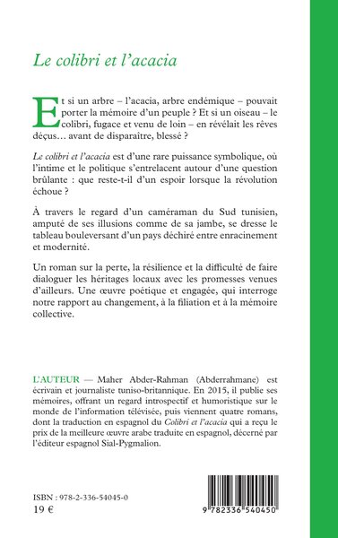 Le colibri et l’acacia (9782336540450-back-cover)